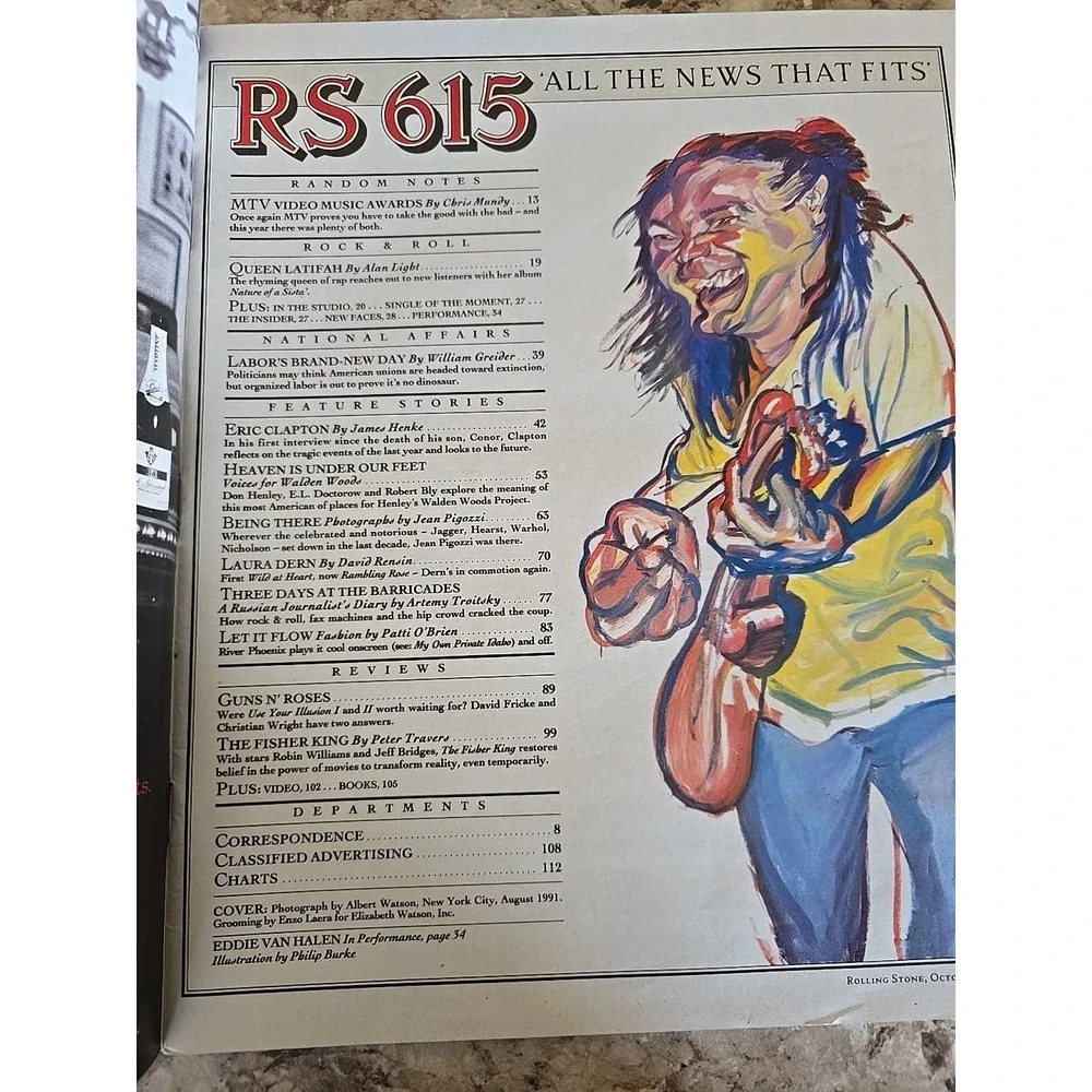 Rolling Stone Magazine Issue‎ 615 October 17 1991 Eric Clapton Guns n' Roses